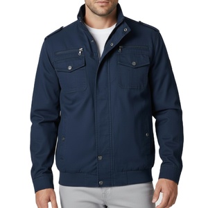 Denim Motorbike Jacket Vintage Breathable Fashionable Cotton Men's Front - Product Image 1