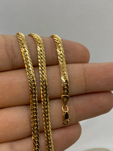 สร้อยคอโซ่ขอบทอง18K สายโซ่อัลลอยแท้3.85มม. สำหรับผู้ชายเครื่องประดับแฟชั่นวินเทจโซ่ไมอามี่หนาและหนา - Product Image 3