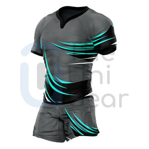 Alta calidad Unisex transpirable 100% poliéster Rugby Jersey pantalones cortos uniformes conjuntos ropa deportiva Jerseys Kit al por mayor - Product Image 2