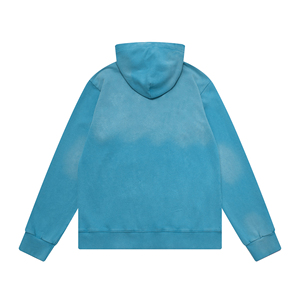Vintage apenado Sunfaded Custom Designer Stud Cropped Boxy Fit Oversized French Terry Cotton Screen Print Hoodie - Product Image 2