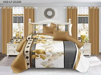 Ensemble de literie King Size 8 pièces imprimé moderne de qualité supérieure avec rideaux, drap plat, drap-housse et 4 taies d'oreiller, prêt à l'emploi