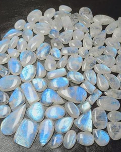 Lote de Cabujones de Piedra Lunar Blanca Arcoíris, Piedra de Nacimiento de Junio, Gemas Sueltas Naturales para Joyería, Increíble Fuego Arcoíris, 5-15 Quilates - Product Image 3