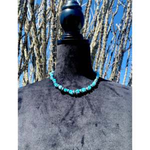 Collier en turquoise et argent sterling style Navajo, perles de type Campitos, chaîne à brins multiples - Product Image 2