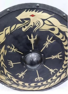 Viking Vòng Lá Chắn Khắc Bằng Gỗ Lá Chắn Món Quà Tốt Nhất Cho Anh Ta Lá Chắn - Product Image 2