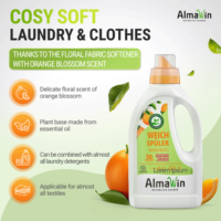 Adoucissant textile écologique AlmaWin Export Orange 750ml 30 lavages Huiles essentielles Parfum pour le linge Détergent liquide