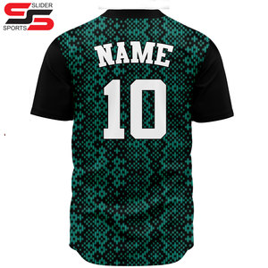 Camiseta de béisbol impresa sublimada personalizada 100% poliéster color personalizado - Product Image 2