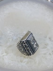 Anillos Unisex de Plata 925 con Diseño Islámico Grabado a Mano para Bodas, Modernos, de Estambul - Product Image 4