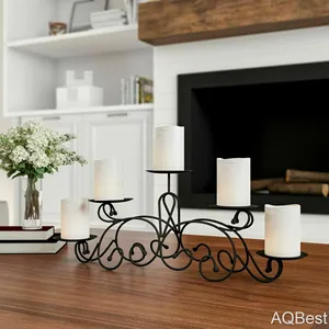 Luxury Metal and Iron <b>Candle</b> Holder Wedding Christmas Home Table Decoration Other Candleholders <b>Lanterns</b> & <b>Candle</b> Jars Stand - Product Image 2