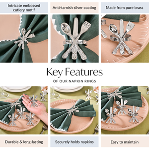 Ambar Exports – Lot d'anneaux de serviette vintage en laiton pur, durables, largeur 5 cm, pour mariages, décoration de table de luxe pour restaurants - Product Image 6