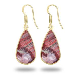Pendientes de Piedra Natural de Jaspe Imperial, Joyería de Moda para Mujer, Coloridos, con Baño de Oro de 18K - Product Image 2