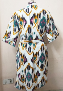 Ikat Print Women Wear Bathrobe <b>Velvet</b> Kimono <b>Dress</b>, Indian <b>Long</b> <b>Velvet</b> Bathrobe Kimono, Unisex <b>Velvet</b> Robe Luxurious Bathrobes f - Product Image 6