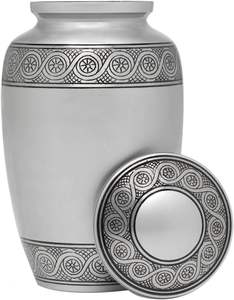 Handcrafted Large Silver Cremation <b>Urn</b> for Adults Velvet Bag Memorial <b>Urn</b> with Funeral Services Elegant <b>Pet</b> <b>Caskets</b> <b>Urns</b> - Product Image 1