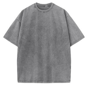 T-shirt unisexe en coton surdimensionné avec finition délavée à l'acide, t-shirt personnalisé et respirant de style estival OEM pour les collections de streetwear - Product Image 1