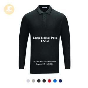 LEFONSE Polo liso Manga larga Algodón Poliéster 210 gramos Transpirable Slim Fit Unisex O-cuello - Product Image 1