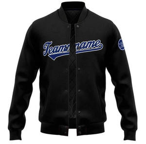 Vestes universitaires pour hommes OEM Vêtements de sport en laine personnalisés Lettres de baseball brodées Manteau d'entraînement décontracté à col montant en peau de mouton d'hiver - Product Image 1