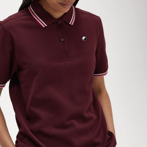 Camiseta Polo de piqué de algodón OEM transpirable para mujer, camiseta Polo de manga corta Borgoña para mujer, camiseta de Golf de verano de alta calidad para mujer - Product Image 2