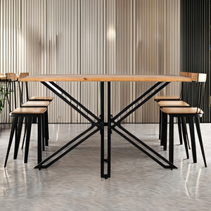 Mesas elevadoras industriales de madera maciza 2024, juegos de comedor con patas artesanales de Metal para sala de estar, muebles de restaurante para uso al aire libre - Product Image 6