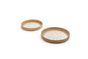 Lot de 2 Plateau de Table en Rotin de Forme Ovale de Nouvelle Arrivée Qualité Exclusive avec le Dernier Plateau de Service Alimentaire de Travail MOP Vente en Gros - Product Image 2