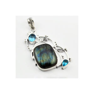 Pendentif en argent Sterling 925 Labradorite fait à la main en vente au meilleur prix - Product Image 1