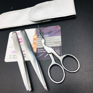 Nouvelle pince à épiler à sourcils en argent prêt à expédier ensemble de pinces à sourcils en acier inoxydable Logo gratuit durable Bagla pochette de pince à épiler à ciseaux - Product Image 4