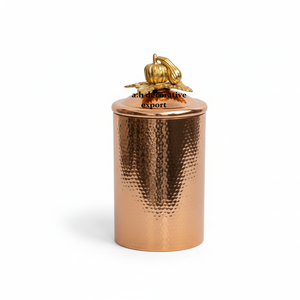 Hammered Copper Luxury Tea Canister Handmade Metal Flip Top Lid <b>Bottled</b> Home Kitchen Dishwasher Safe Eco-Friendly Containers - Product Image 1