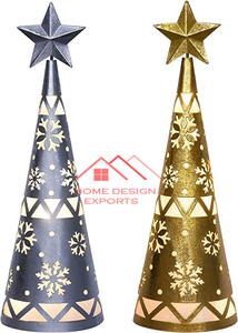 Último diseño, diseño martillado, acabado dorado, decoración de mesa de Metal, escultura de mesa abstracta para decoración de fiesta de árbol de Navidad - Product Image 6