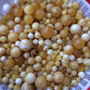 Cuentas de Ámbar Natural Redondas Pulidas de Calidad AAA+ del Tipo Royal Tiger Blanco de Kaliningrad para la Fabricación de Joyas - Product Image 1