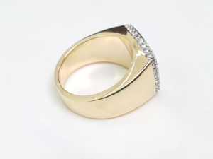 ราคาที่ดีที่สุดสำหรับทุกเพศแหวนเงินสเตอร์ลิงแบบ Hip-Hop ประดับเพชรด้วย VVS Moissanite ชุบทองสำหรับเป็นของขวัญ - Product Image 3