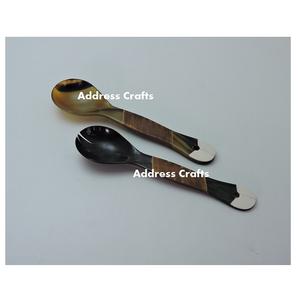 Juego de Cubiertos de estilo vikingo, servidores de ensalada de cuerno, tenedor y cuchara, Ideal para juegos de Hotel y hogar, hechos a mano a precio competitivo - Product Image 3