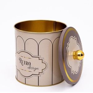 Recipiente Redondo Metálico Retro Kontensan ER143U6 de 2.1L con Asa de Perilla de 140x150mm y Latas de 150ml - Product Image 2