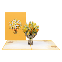 Penawaran Spesial Kartu Ucapan Kiricard Kertas Daffodil (Multiwarna) 3D Pop Up Kerajinan Tangan 15x20 Koleksi Seni Dekorasi Liburan