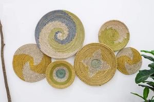 Beautiful 9 piece Coloful and natural seagrass hanging <b>wall</b> - <b>Hanger</b> <b>Wall</b> <b>Plate</b> from 99GD - Product Image 6