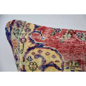 Oreiller en laine patchwork multicolore 16x36 pouces Coussin décoratif tissé - Product Image 2