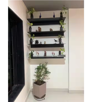 Étagère murale décorative élégante et légère en aluminium, finition thermolaquée, avec option d'éclairage LED