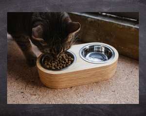 Wood <b>Cat</b> <b>Bowl</b> <b>Stand</b> Multi-Functional Protective Cervical Spine Bracket With Cute Style Wooden Pet <b>Cat</b> Food <b>Bowl</b> Lift <b>Stand</b> - Product Image 4