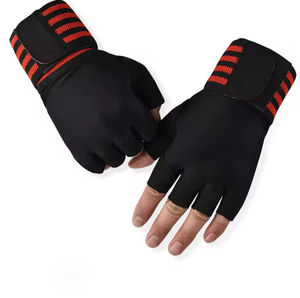 Venta al por mayor Fitness transpirable ventilado medio dedo levantamiento de pesas ejercicio deportes entrenamiento ciclismo gimnasio guantes hombres - Product Image 4