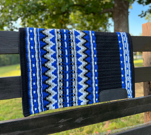 Manta de sillín occidental hecha a mano para caballos, lana diseñada para montar a diario, espectáculos de rodeo, Uso largo con forro de polialgodón - Product Image 5