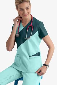 2024 cuello en V de algodón polivinílico médico Scrubs enfermera Hospital uniformes con diseño personalizado Dropshipping disponible - Product Image 3