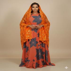 Nuevo Vestido Auténtico de Moda Somalí Suizo Dirac, Tejido Jacquard con Diseño Floral de Estrellas para Eventos Especiales - Product Image 1