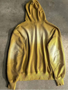 Custom Logo Printed Sweatshirt <b>Black</b> Cotton French Terry Vintage Distressed Acid Wash Oversized Cropped <b>Zip</b> <b>up</b> <b>Hoodies</b> Men - Product Image 2