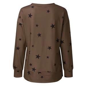 Camiseta informal de poliéster con estampado de estrellas de manga larga de talla grande para mujer, Camiseta holgada de verano con cuello redondo, longitud Regular, revendedores de Bangladesh - Product Image 2
