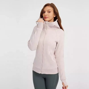 Haute qualité femmes Sport fermeture éclair sweats à capuche personnalisé polaire pour l'hiver course à capuche avant mode dames tricoté Sport veste - Product Image 4