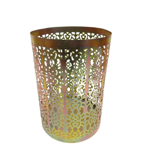 Bougie votive en fer décorative pour la maison Pot à bougie et bougeoir en or antique et décoration de table faite à la main - Product Image 3