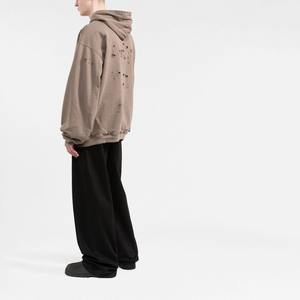 Vente en gros sur mesure de haute qualité vintage en détresse lavé à l'acide sweat à capuche ample hommes Streetwear sweats à capuche vierges - Product Image 6