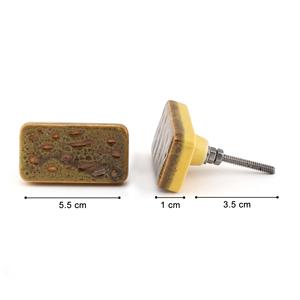 Tiradores de muebles de cerámica hechos a mano Shubham, elegante diseño rectangular multicolor, toque único para muebles de armario - Product Image 4