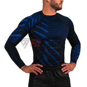 Último diseño de manga corta estampado Rash Guard hombres manga larga protección UV MMA Rash Guard camiseta tarifa al por mayor precio barato - Product Image 2