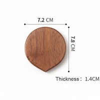 Miroir de poche compact en bois de noyer noir personnalisé avec logo, idéal pour le maquillage et la beauté