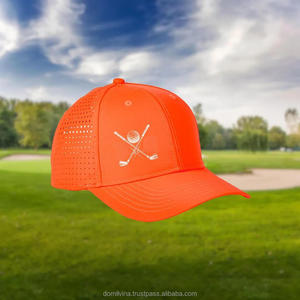 Gorra de béisbol deportiva con estampado de logotipo de pico curvo de alta calidad, OEM, resistente al agua, corte láser, agujero perforado, sombrero de 5 paneles, Vietnam - Product Image 1