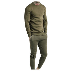 Sudadera de cuello redondo para hombre con logotipo personalizado al por mayor, conjunto de pantalones deportivos informales de lana, conjunto de 2 piezas para correr - Product Image 2