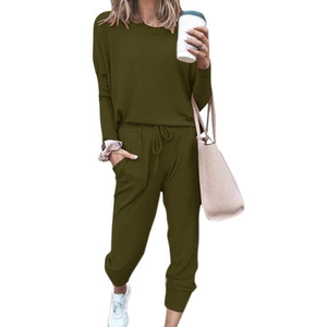 Derniers modèles de survêtements 2 pièces pour femmes meilleurs ventes ensemble de survêtements ajustés en coton pour jogging et femmes - Product Image 5